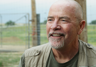 Mel during filming of Lion Ark. Farewell Dr. Mel and thank you.